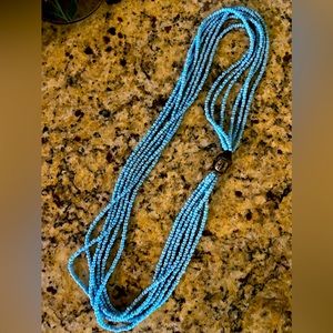 Blue Beaded Buddha Necklace